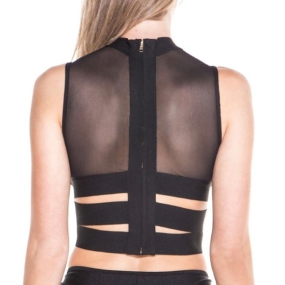 Iridescent Sequin Rave Top with Elastic and mesh back - Picture 4 of 4